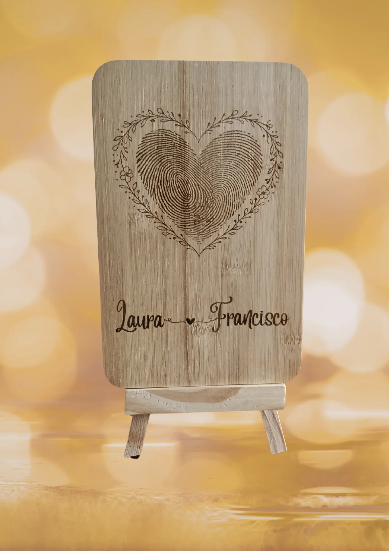 WOODEN ORNAMENT WITH FOOTPRINTS